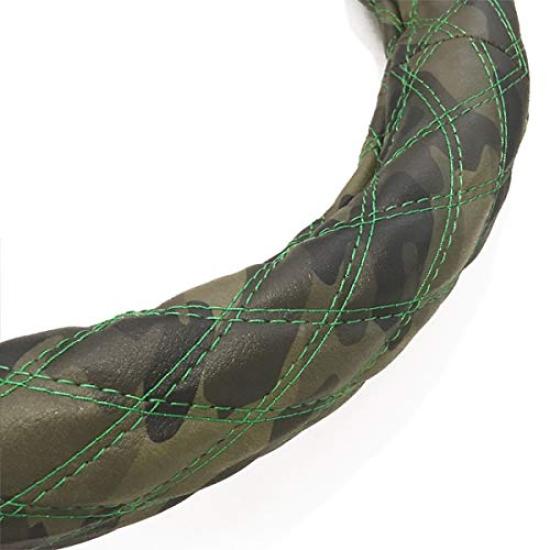 Azur Steering Wheel Cover for 4t Fighter Camouflage Leather 2HL Full-Con (H4.8-H11.3), Camo, (Outer Diameter Approx. 47-48cm), XS60M24A-2HL-005