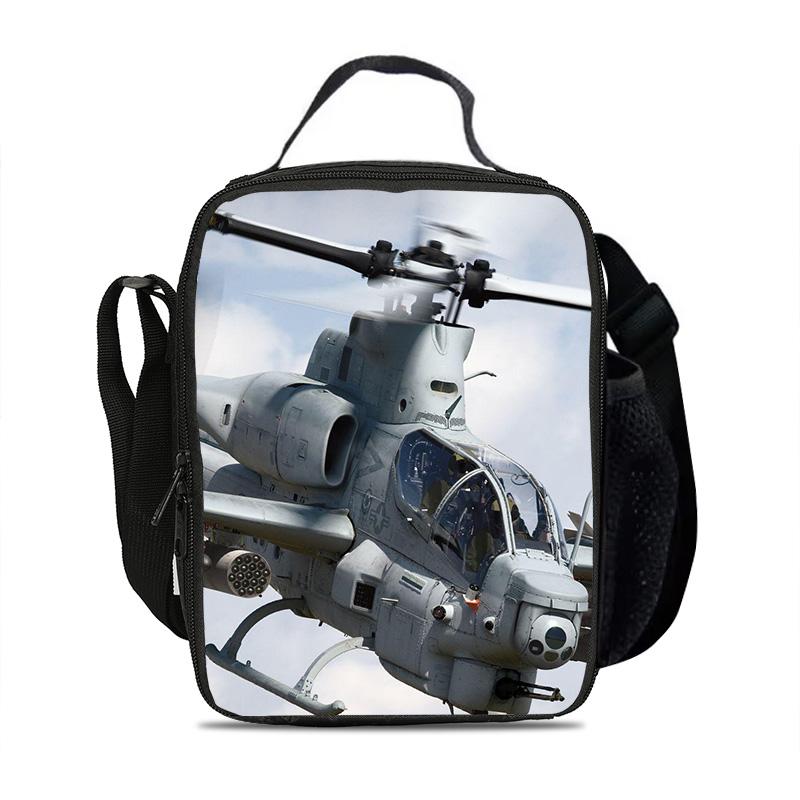 Helicopter Ice Bag Compact and Large Capacity New Mechanical Printed Campus Boys and Girls Best Birthday Gifts for School
