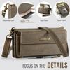 For iPhone/Samsung RFID Blocking Multilayer Wallet Phone Case Purse with 9 Card Slots+Zipper Pocket+Coin Sack Detachable Crossbody Strap + Wrist Strap