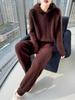 Women's Mid-Length Hooded Mink Velvet Sweater Dress - Thick Knit, Loose Fit, Autumn/Winter Pullover.