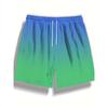 Gradient print men's casual fashion sports shorts loose and comfortable gym men's swimwear beach shorts