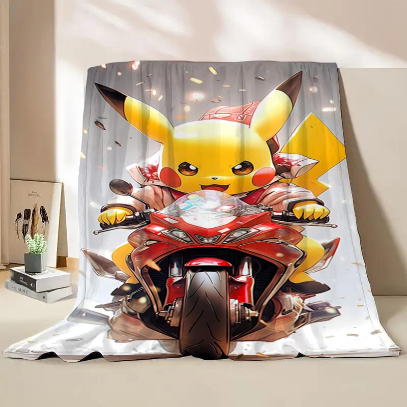 Anime Pokemon Flannel Fluffy Soft Blanket Pikachu Home Sofa Lunch Break,Throw Blanket For Kids Student Bed Blanket Nap Cover