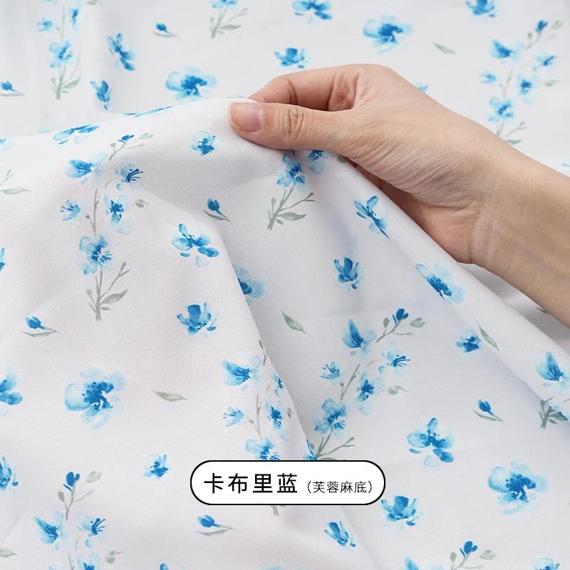 150x50cm/150x200cm Small Floral Printed Chiffon Fabric For Summer Women's Dresses Children's Clothing Handmade DIY Fabric TJ7500