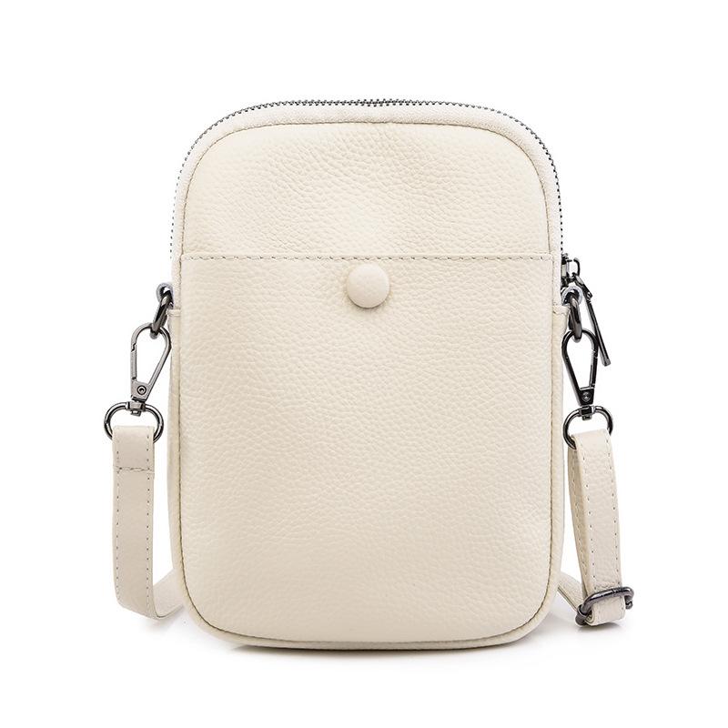Leather women s bags popular women s bags simple and versatile fashion messenger mobile phone bags women s bags small слоновая кость