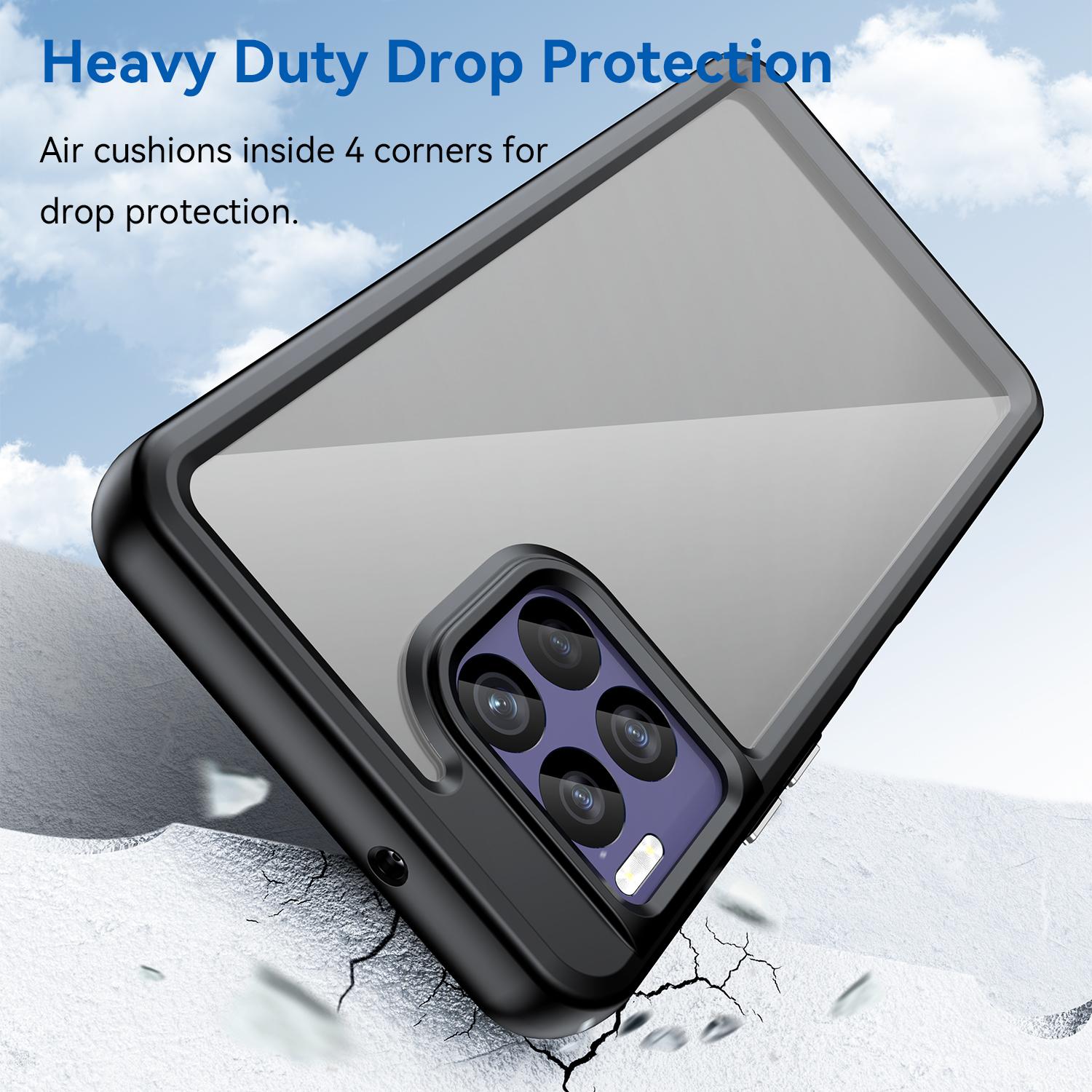 

For T-Mobile REVVL 7 Pro Case TPU+Acrylic Phone Cover Colorful Frame Black