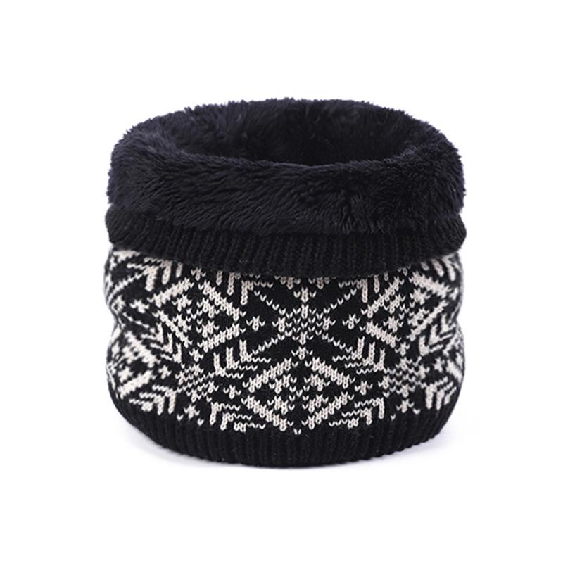 Winter Versatile Wool Neck Protector Neck Cover Women's Thickened Snowflake Knitted Scarf Cold-proof and Warm Scarf Men