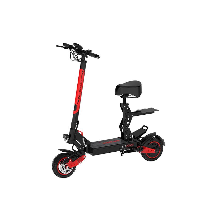 KOOLUX U1 All-Terrain Adult Electric Scooter 48V15.6Ah Battery 10 Inch Off-Road Tires 500W Motor 60-70KM Range Folding E-Scooter With Seat