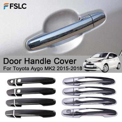 Car Decoration Door Handle Cover For Toyota Aygo MK2 2015-2018 Black Silver Cars Accessories Styling Upgrade Modify A Car