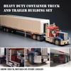 Heavy-Duty Truck & Container Trailer Building Blocks Set Road Semi-Trailer Model Collectible Display Gift for Family And Friends