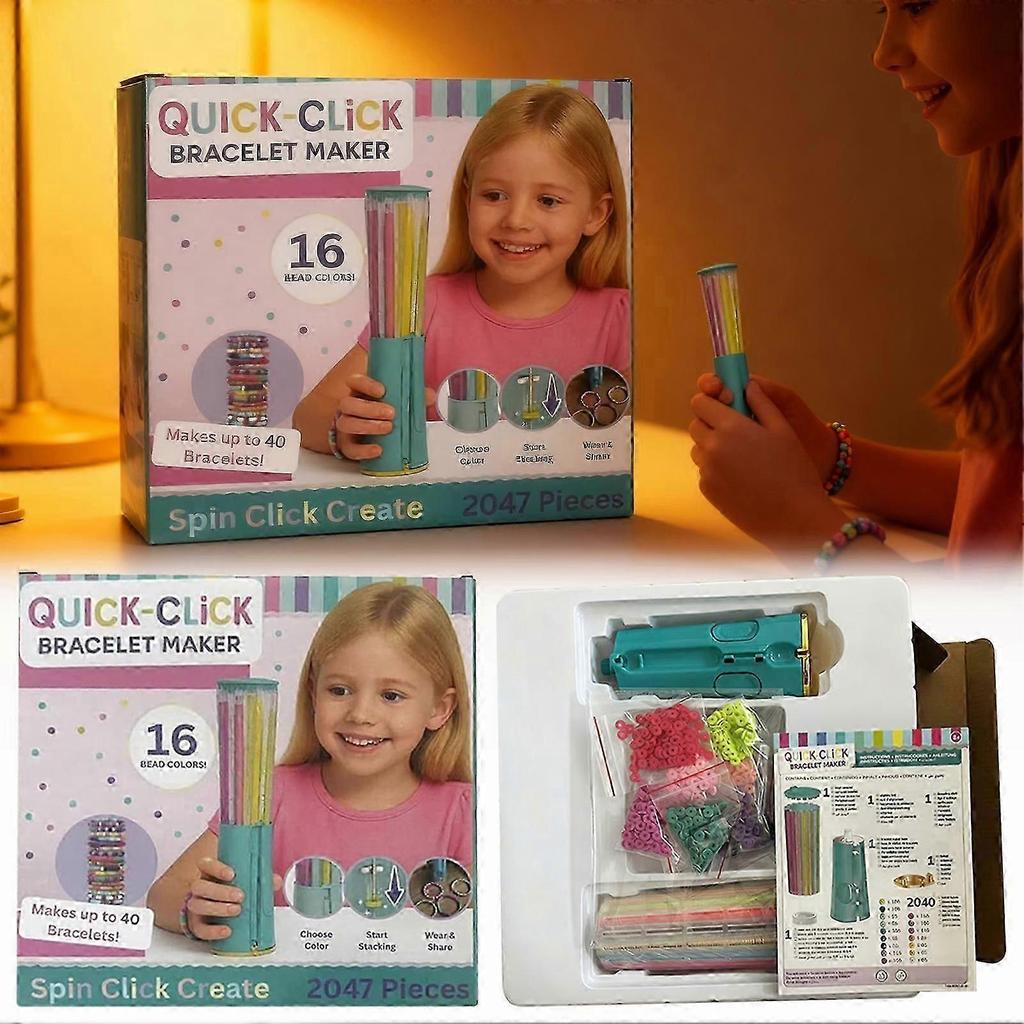 Quick Click Bracelet Maker Kit for Girls, DIY 2047Pcs Jewelry Maker Bracelet Machine for Kids & Teens
