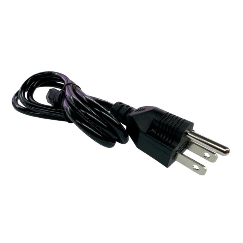 Black 2m ETL Cloverleaf Power Cord, 18AWG, US 3-Prong to C13.