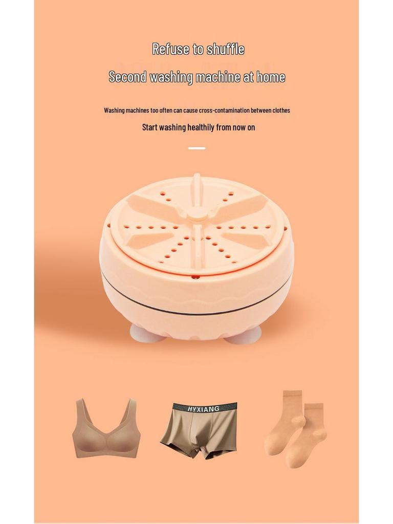 Portable Mini Automatic Washing Machine - Multi-Function, Turbo-Fast Cleaning for Dorms and Travel.