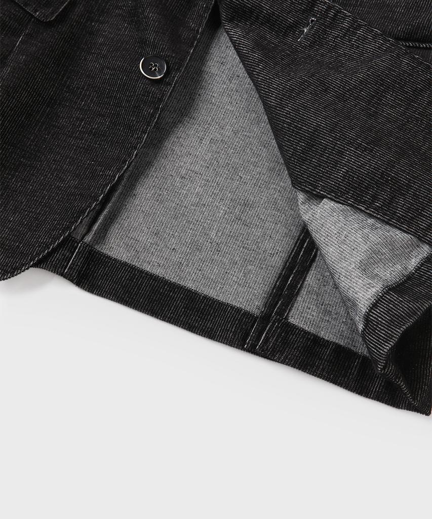 Panicale Black Slim Fit Corduroy Jacket