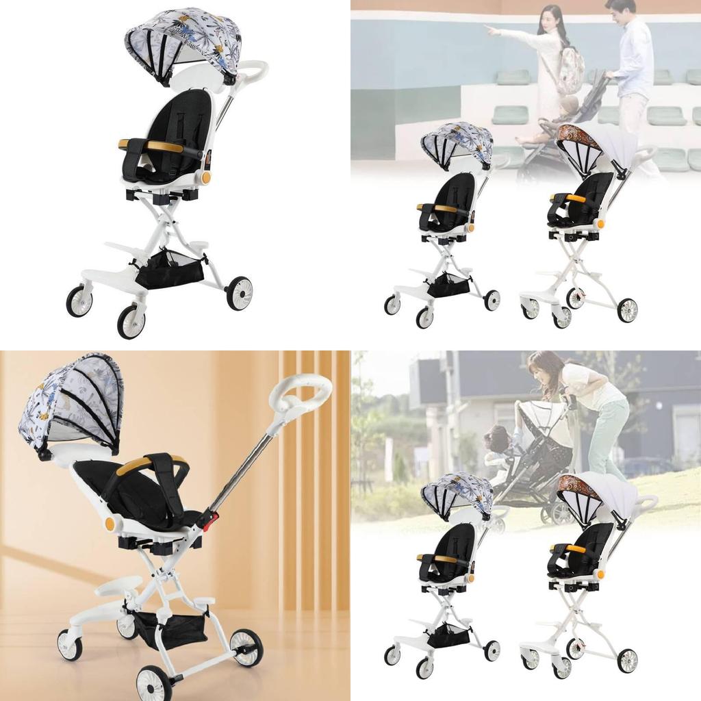 Cărucior Multi-funcțional pentru Bebeluși Peisaj Înalt Cărucior cu Patru Roți Ușor și Portabil