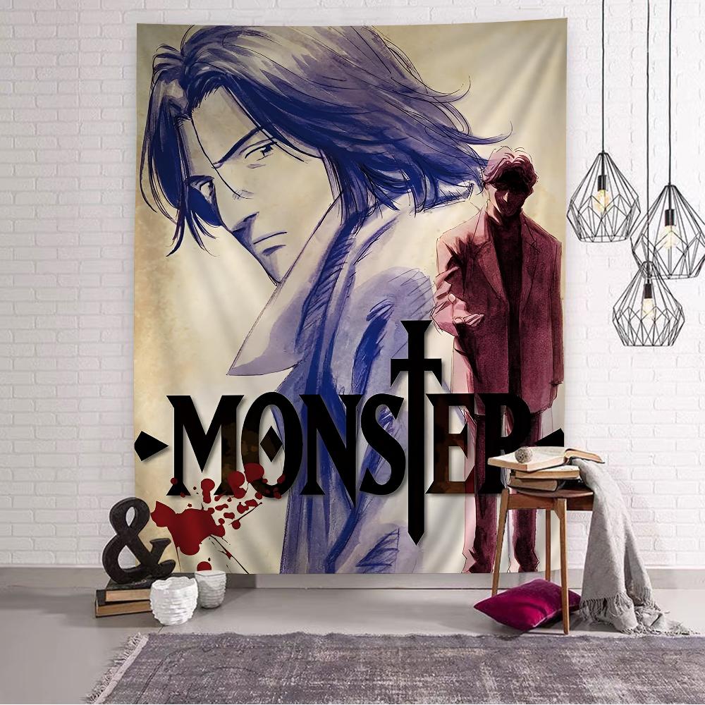 NNaoki Urasawa S Monster Anime Tapestry Art Printing Bohemian Wall Tapestries Mandala Decor Blanket