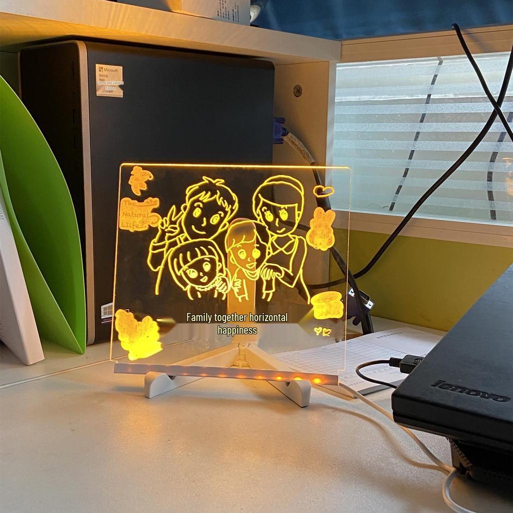 LED Fluorescent DIY Acrylic Message Board - Erasable and Luminous