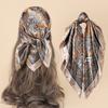 Imitation Silk Scarf Women's Headscarf, 61CM Small Size Square Scarf, Patterned Neck Scarf, Shawl, European and American Women's Scarf Wholesale