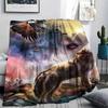 1Pc Indian Wolf Print Flannel Blanket, High quality Comfortable for All Seasons, Home Decor, Warmth and Comfort, Perfect for Christmas Gifts