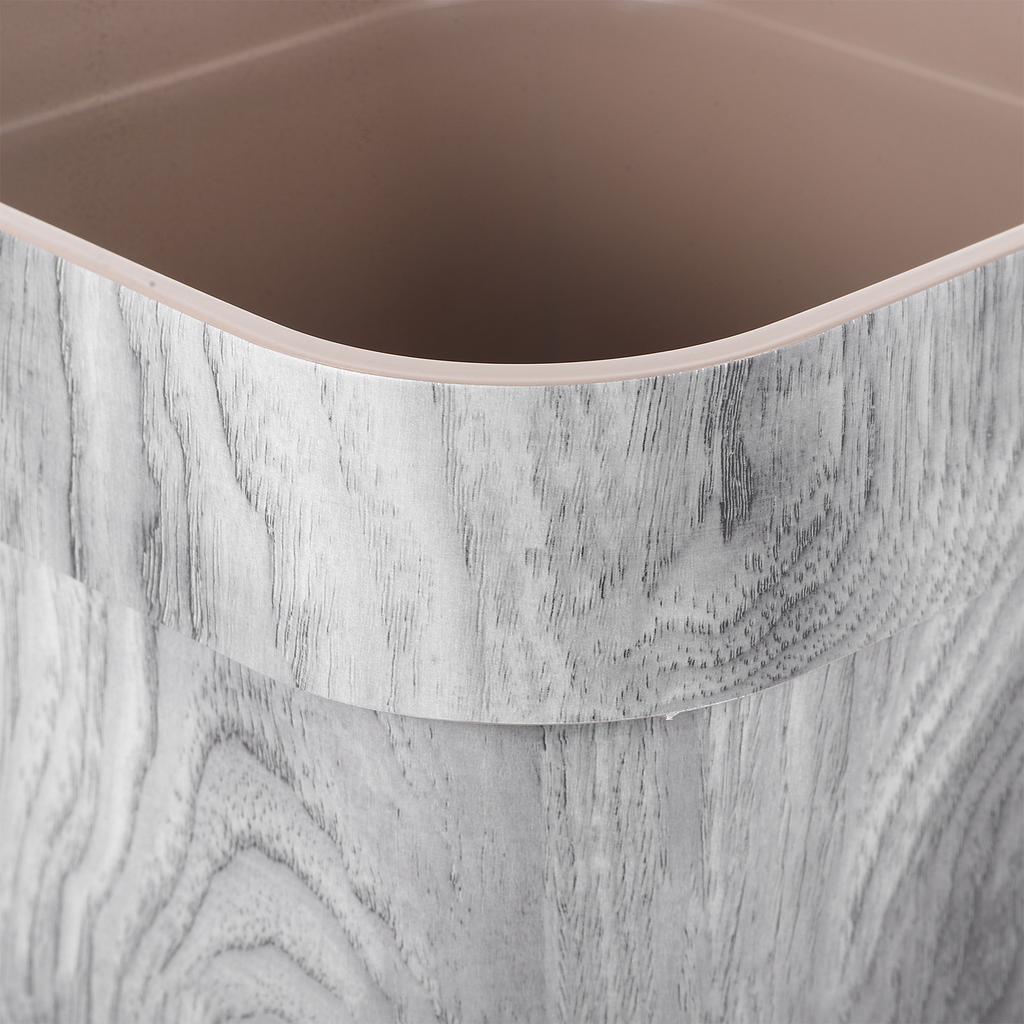 Wood Grain Trash Can Environmental Protection PP Home Living Room Bedroom Kitchen Garbage Bin Wastebasket Container