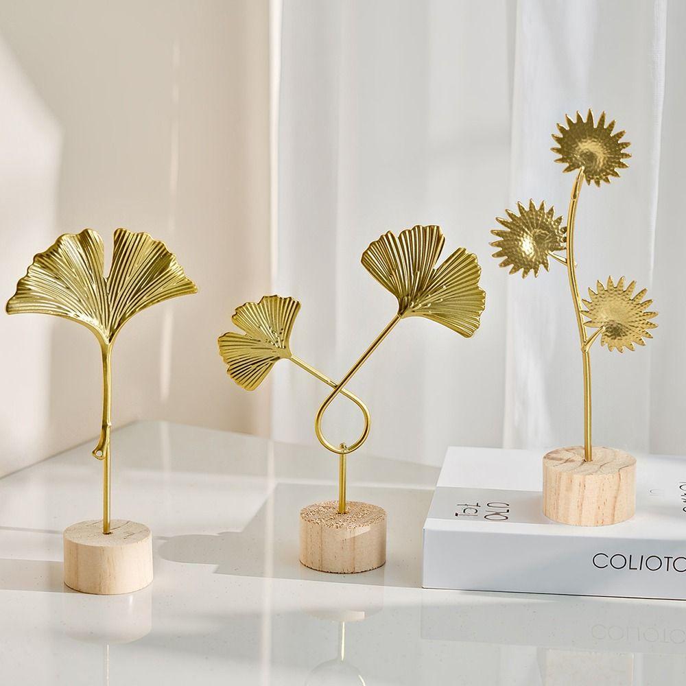 Wood Base Decorative Handicraft Metal Ironwork Desktop Ornament  Home Decoration