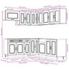 11 Piece Kitchen Cabinet Set Kalmar Concrete Grey Engineered Wood