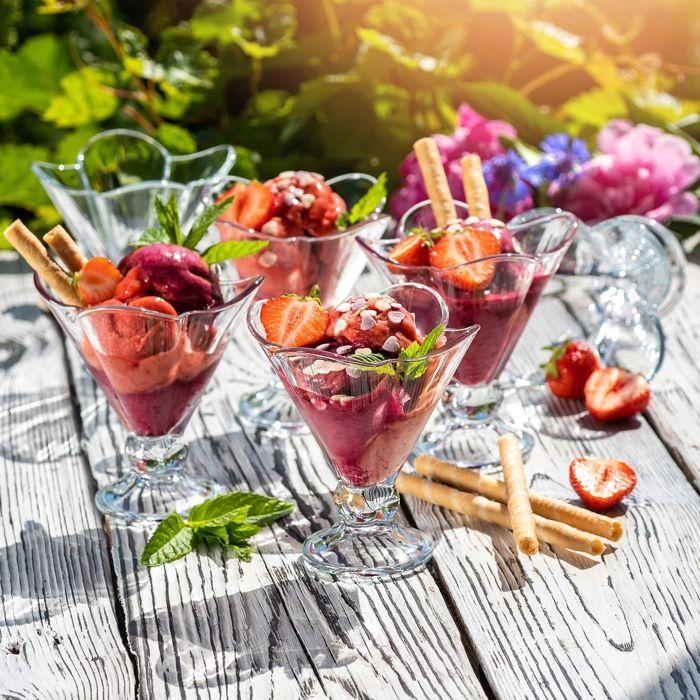 Coupe à glace - kadax - 6 pcs - verre transparent - 200 ml - élégante et pratique