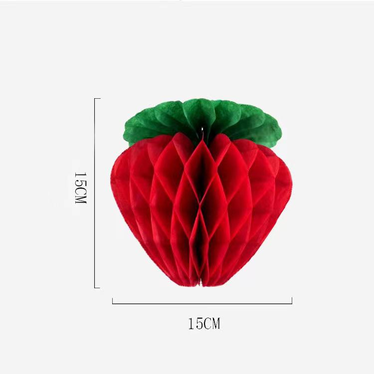 Spring Tropical Fruit Party Ceiling Decorations: Pineapple, Strawberry, Apple, and Grape Honeycomb Balls