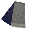 Excellent HERMES Scarf Tisse Reversible Horse Mix Fringe Gray Cashmere Mens Used