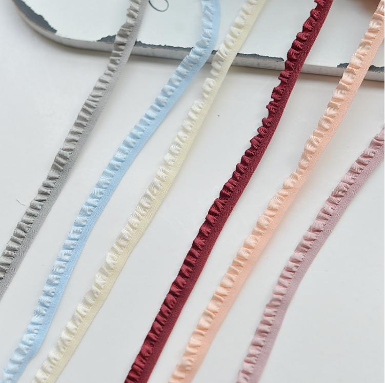 5 Meter Ruffle Lace 1CM Wide Elastic Lace Fabric Ribbon Lace Trim Ribbon Diy Craft Fabric African Fabrics Stretch