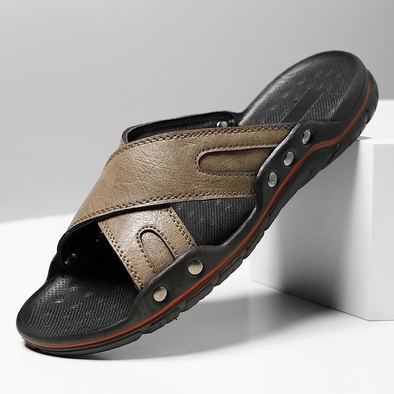Fashion Summer  Mens Casual Plus Size Slippers Size 47 48 Outdoor Shoes Lightweight Sandals Breathable Half Drag Man Shoes Beach Flats