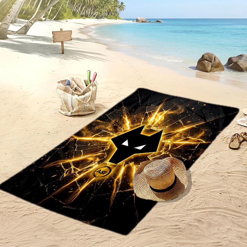 Asciugamano da Spiaggia Stampa Calcio Wolverhampton Wanderers, Asciugamano Grande Morbido Asciugatura Rapida per Spiaggia Campeggio Nuoto
