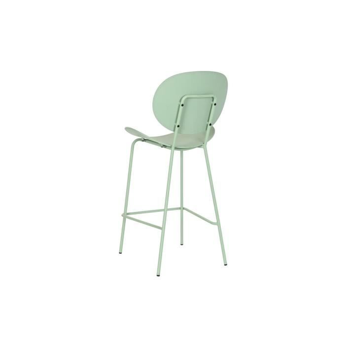 Tabouret - PP - 52,5x49x104 cm - Métal vert - Design scandinave - Intérieur