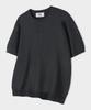 LEMAIN SECOND Classic Henley Neck Washable Short Sleeve Knit [Charcoal]