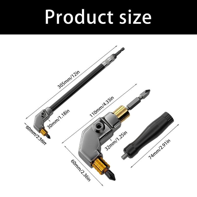 90 Degree Right Angled Screwdriver Holder Drive Bit Angled Extension Electric Screw Driver Power Tool Accessories