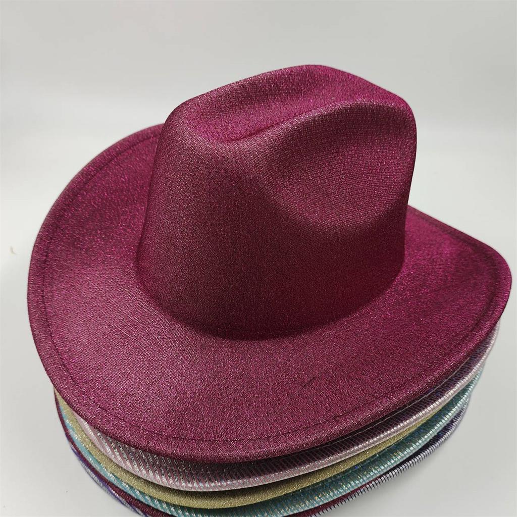 Silberfarbener Glitzer Cowboyhut Western cowboy Männer und Frauen Retro Party Bühnenparty Cowboyhut Outdoor Ritterhut Großhandel