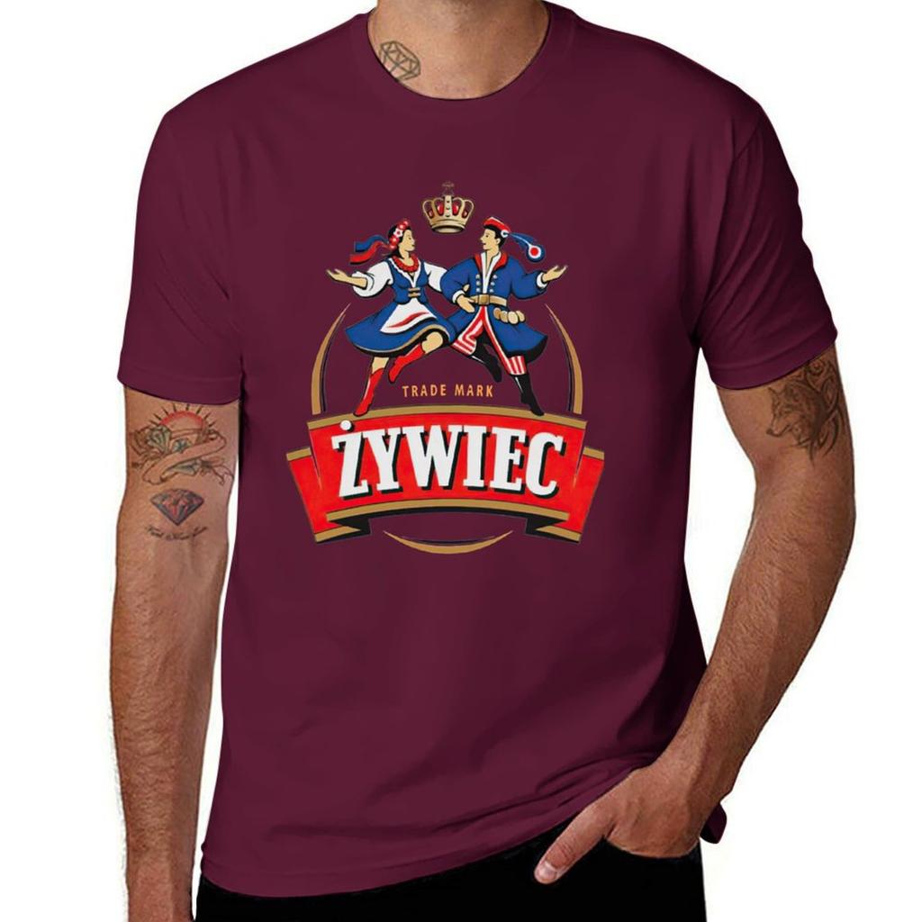Vintage Zywiec Beer T-Shirt Plus Size Clothes Quick Drying Essential T Shirt Korean Fashion Mens Graphic T-shirts Hip Hop