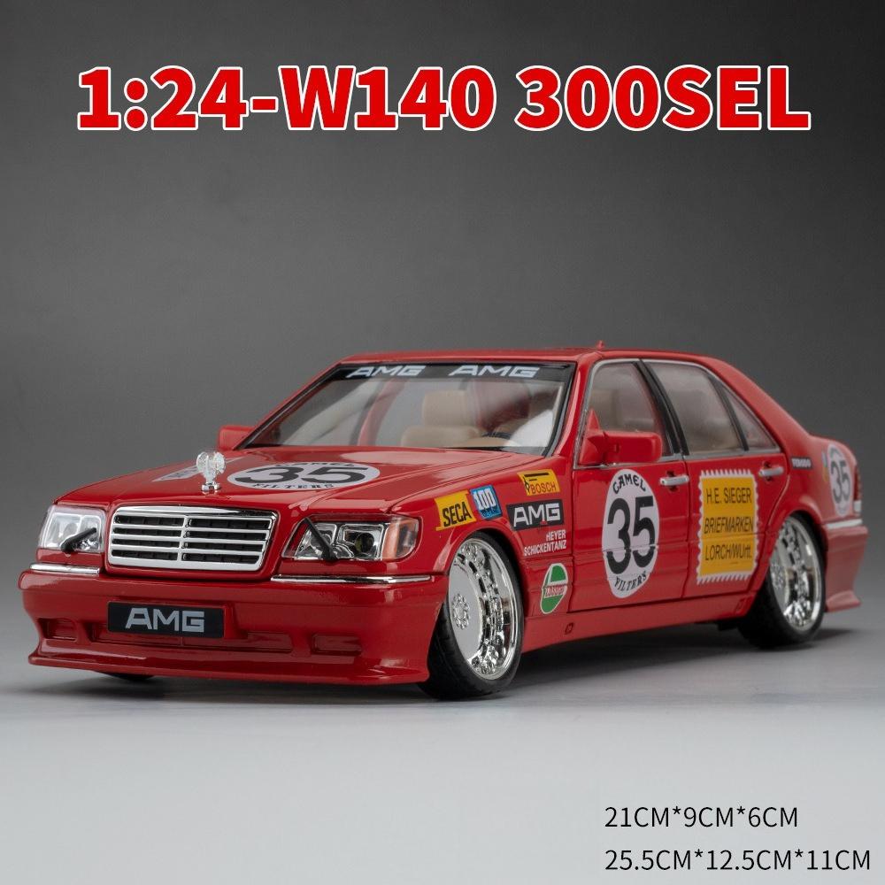 

Simulation 1:24 Mercedes Benz S W140 320SEL Modified Version Alloy Racing Car Diecast Model Collection Decorative Gift Boys красный