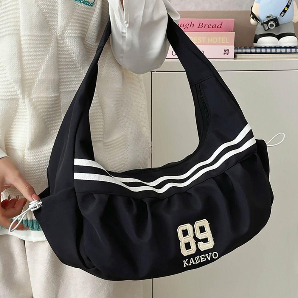 Oxford Cloth Nylon Shoulder Bag Korean Style Half Moon Bags Portable Sports Handbag Travel