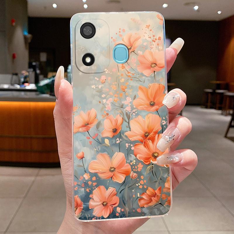 For ITEL A27 LTE / P17 A551L Case Clear Fashion Butterfly Flower Soft TPU Silicone Back Cover For ITEL A27 P17 Pro 4G Phone Case