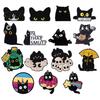 Long-lasting Brooch Black Cat Themed Brooch, Anti-Rust Lightweight Lapel Pin, Cartoon Jewelry Accessories for Clothing Bag Decoration Party