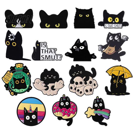 Long-lasting Brooch Black Cat Themed Brooch, Anti-Rust Lightweight Lapel Pin, Cartoon Jewelry Accessories for Clothing Bag Decoration Party