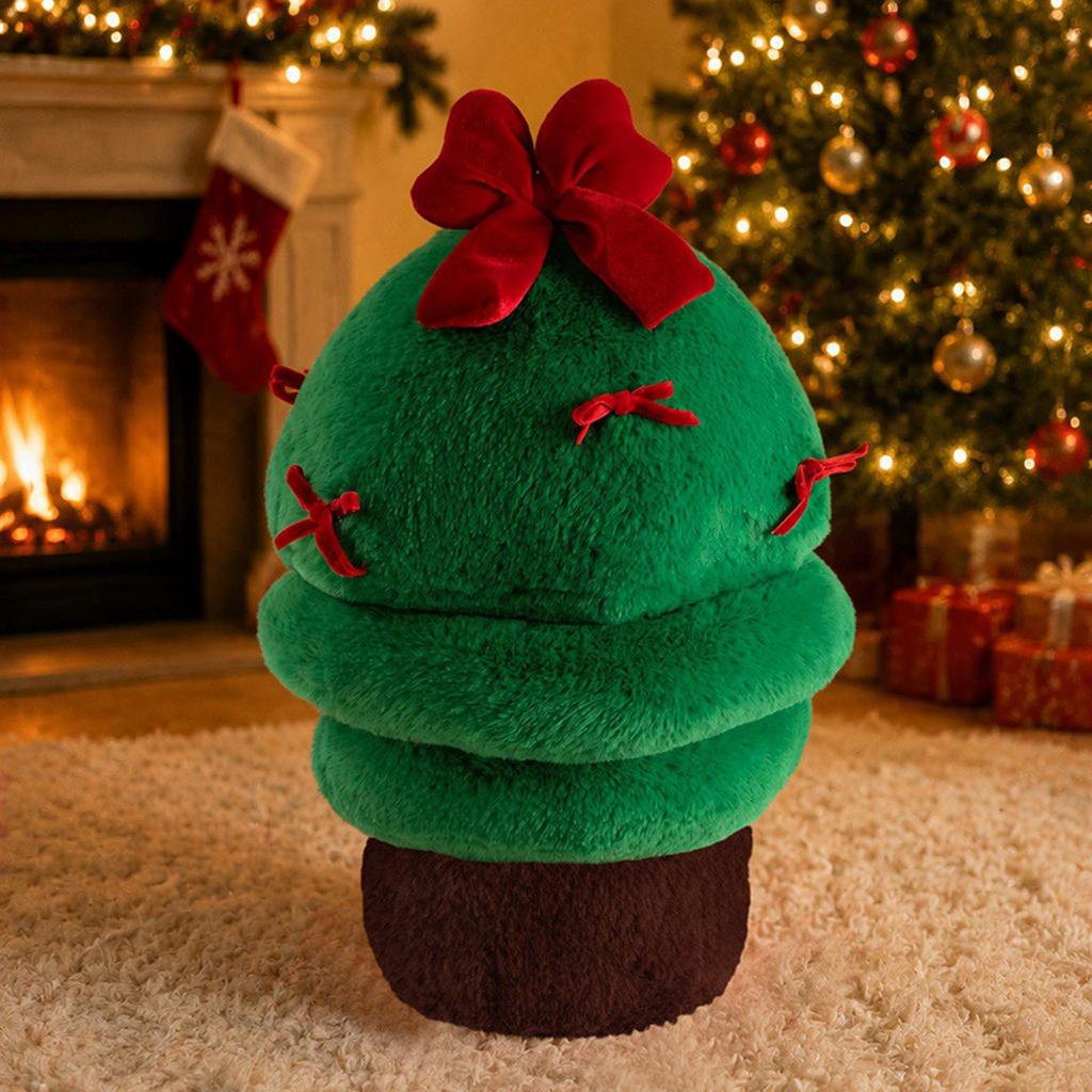 Plush Christmas Tree Toy Soft Stuffed Doll for Holiday Decoration and Christmas Gift