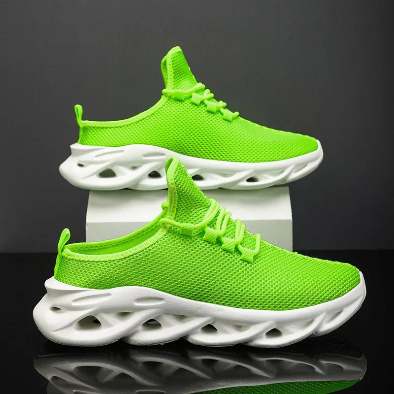 Fashion New Half Sneakers Men Fashion Casual Shoes Men Breathable Knit Lightweight Sports Outdoor Slip on Cushioning Walking Slippers