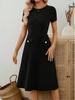 Women's Summer Solid Color Slim Fit Dress with Round Neck