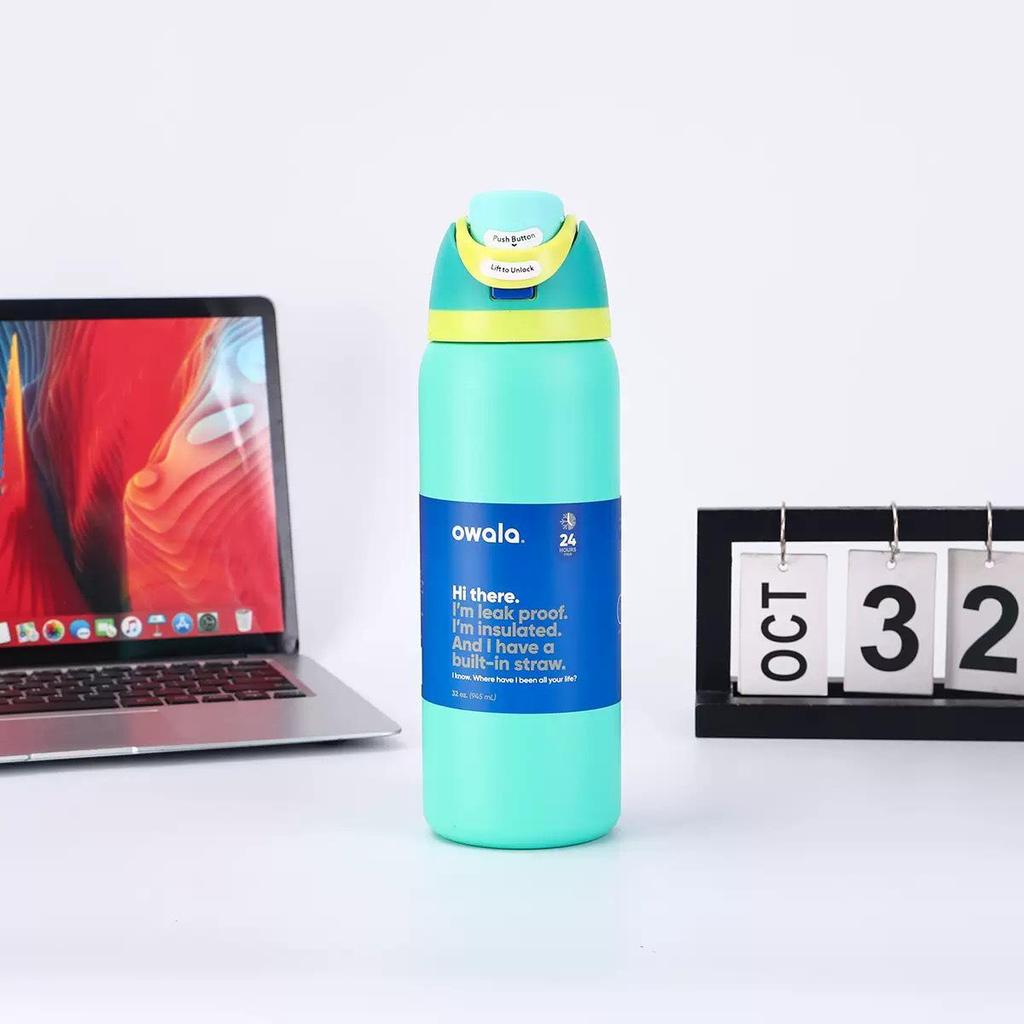 Nueva Botella de Agua Deportiva Owala para Doble Bebida: Acero Inoxidable 304, Aislado al Vacío, Portátil, Gran Capacidad, Vaso para Frutas