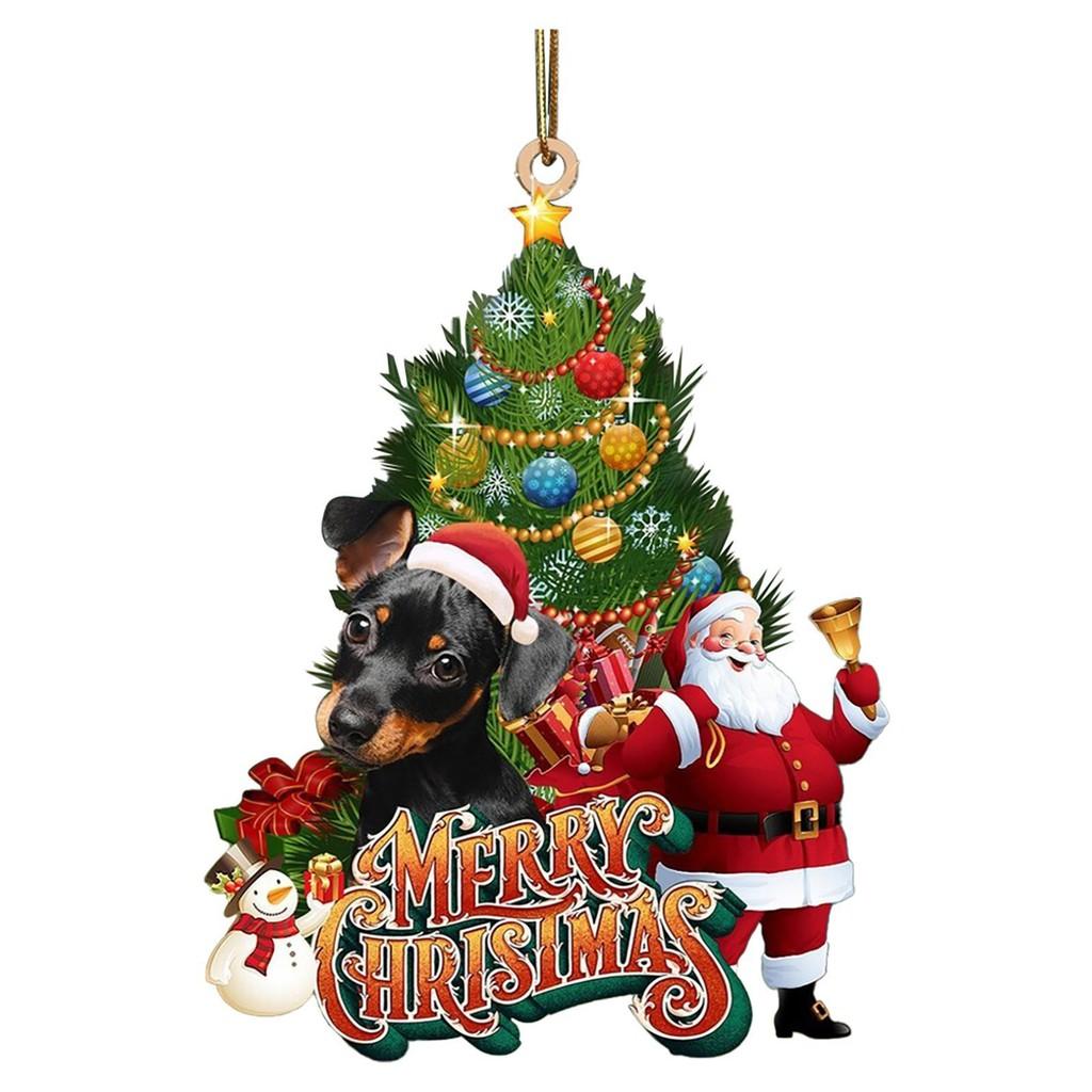 Веселые Праздничные И Мультяшные Собаки Санты Подвесные Украшения Для Рождественской Елки И Украшения Транспортного Средства