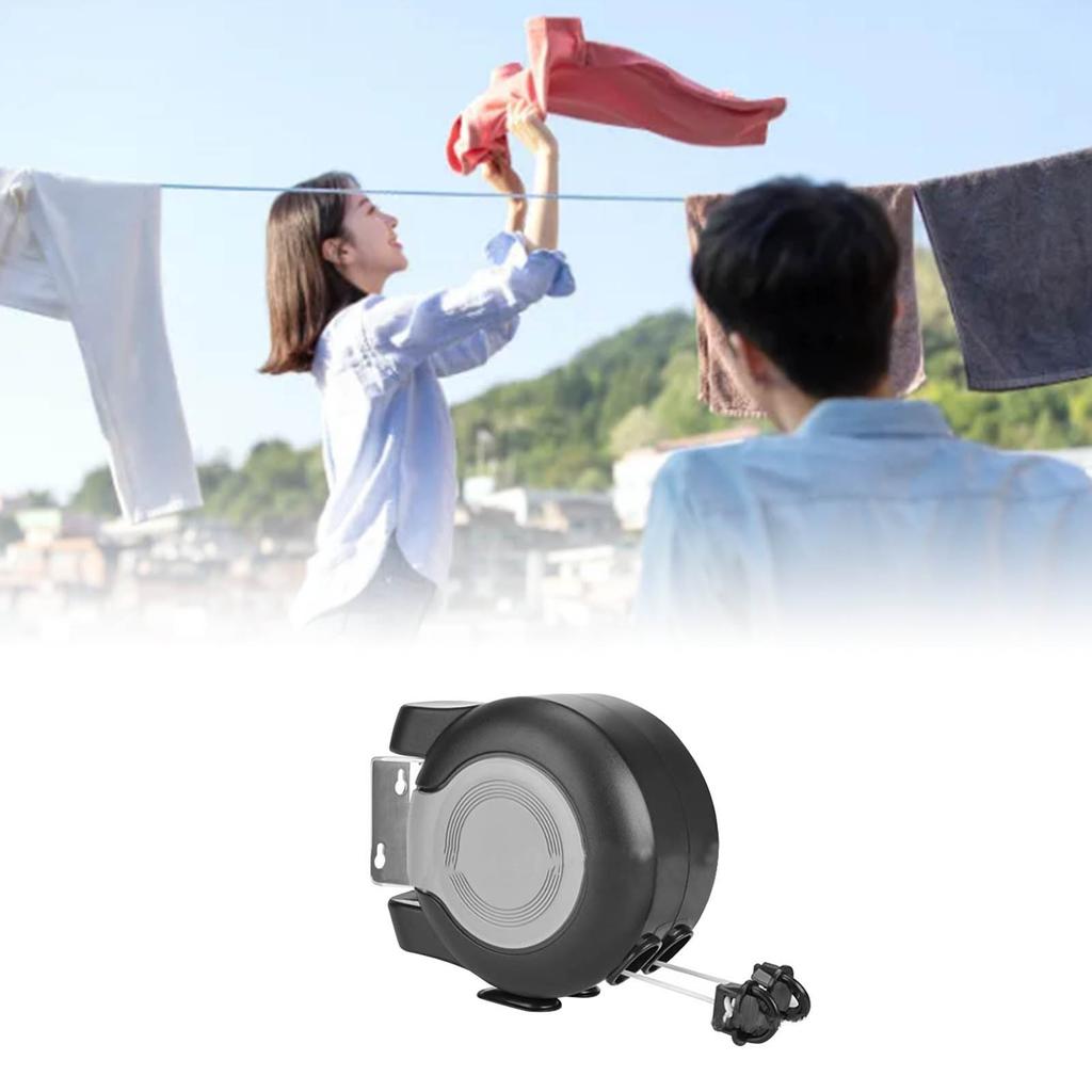 Double Retractable Clothesline Indoor Outdoor Clothes Line Heavy Duty Retracting Rope Line for
