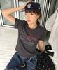 Mimdeowodeulobeu 313 Printed Crop T-Shirt_Charcoal