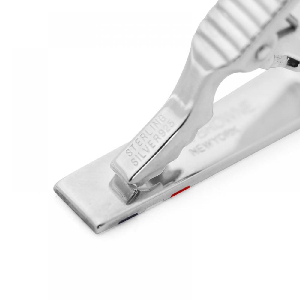 Tom Brown Mzt002b 00002 960 Striped Three Line Tab Short Tie Bar Tie Clip