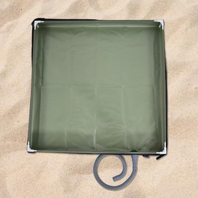 Outdoor Temporary Folding Shower Enclosure Base Drainage Hole Basin Waterproof Tent Awning Bottom For Pet Bath RV Camping Travel